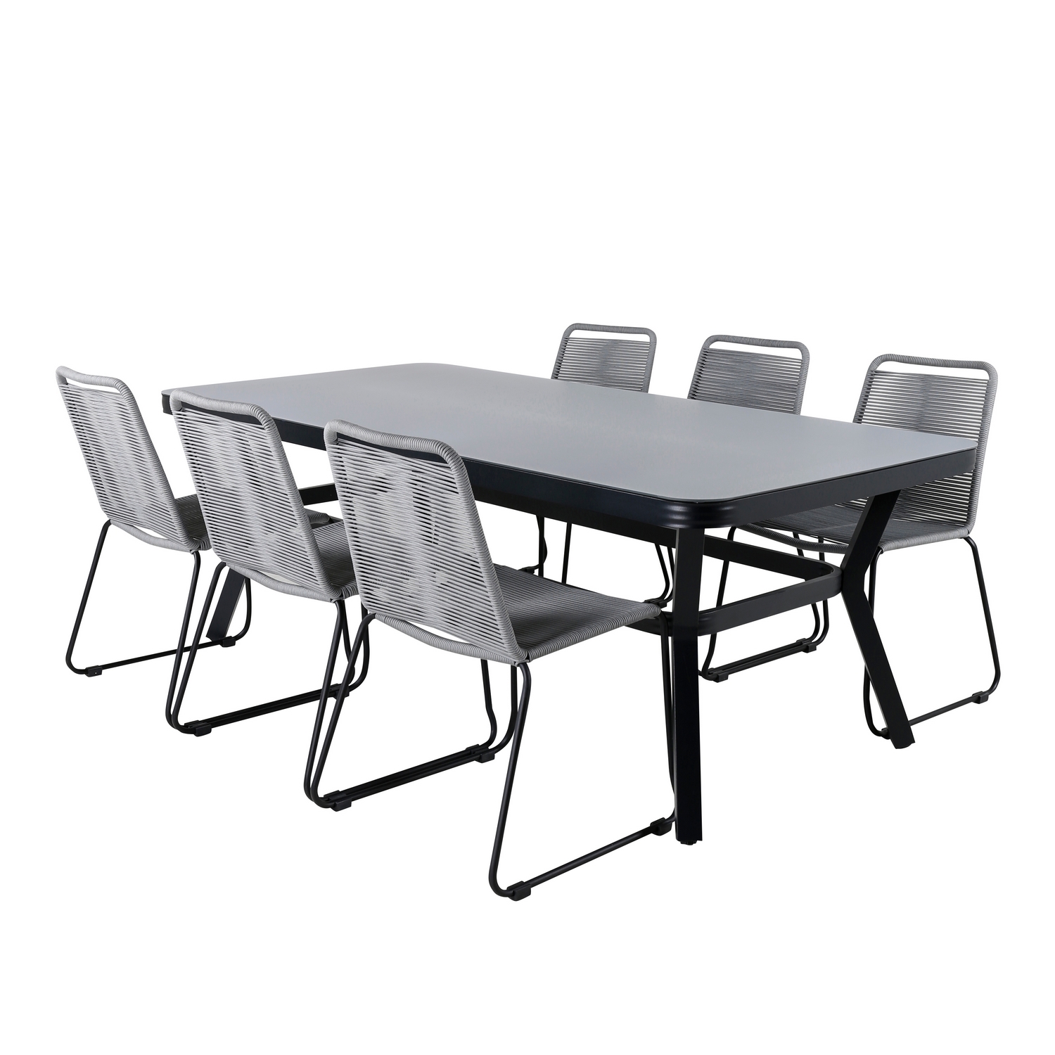 Matgrupp Utomhus Venture Home Vyn Aluminium med 6 Lumi Trädgårdsstolar