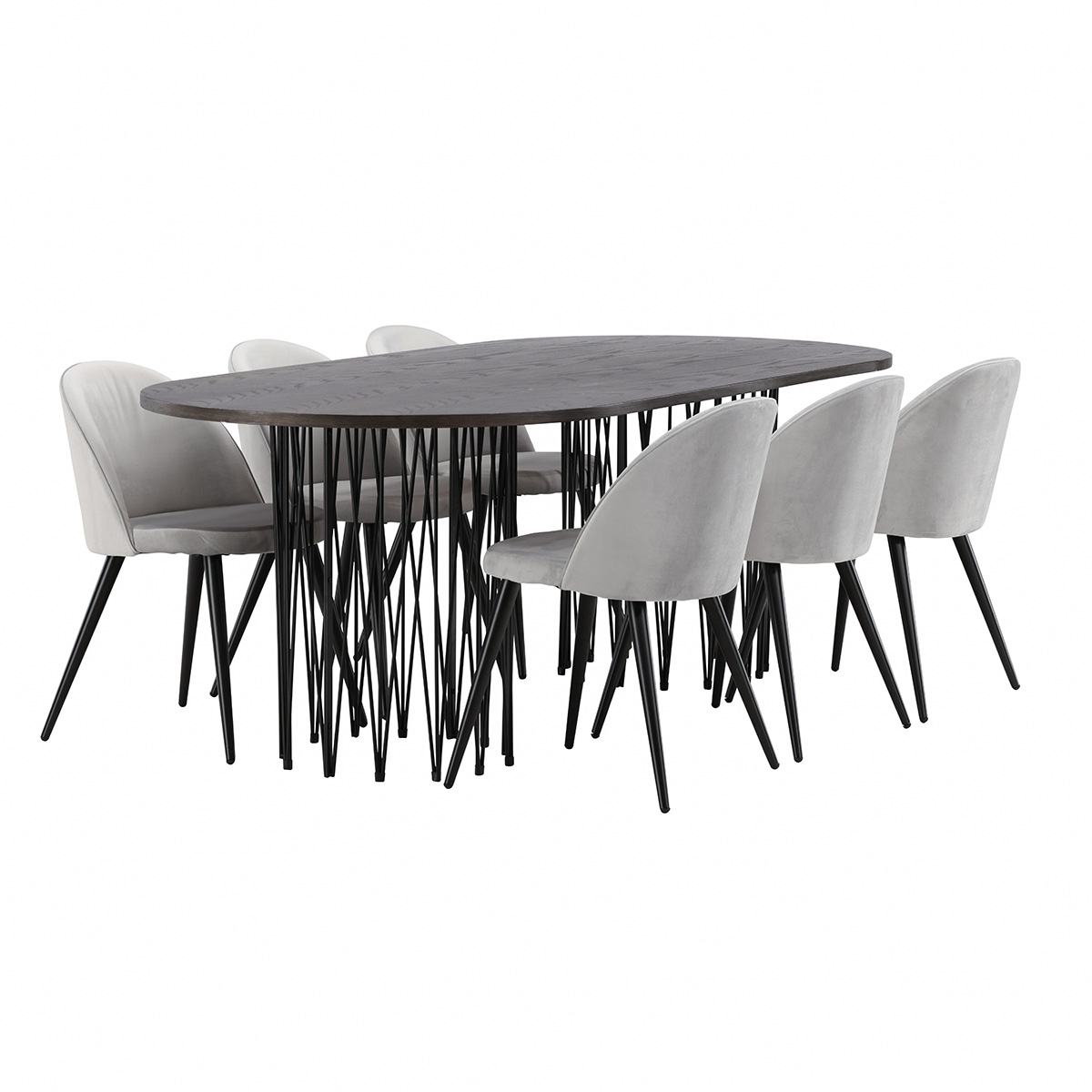Matgrupp furniture/fashion Stone med 6 Velvet Stolar