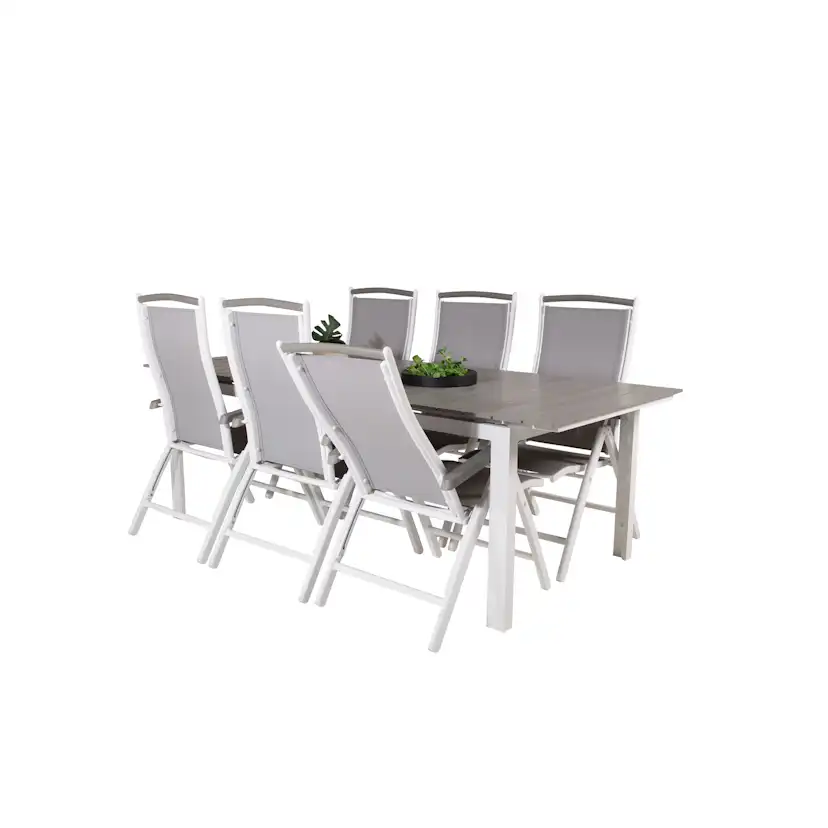 Levels Dining Table 224/324*100 - White Alu / Grey Aintwood Grå