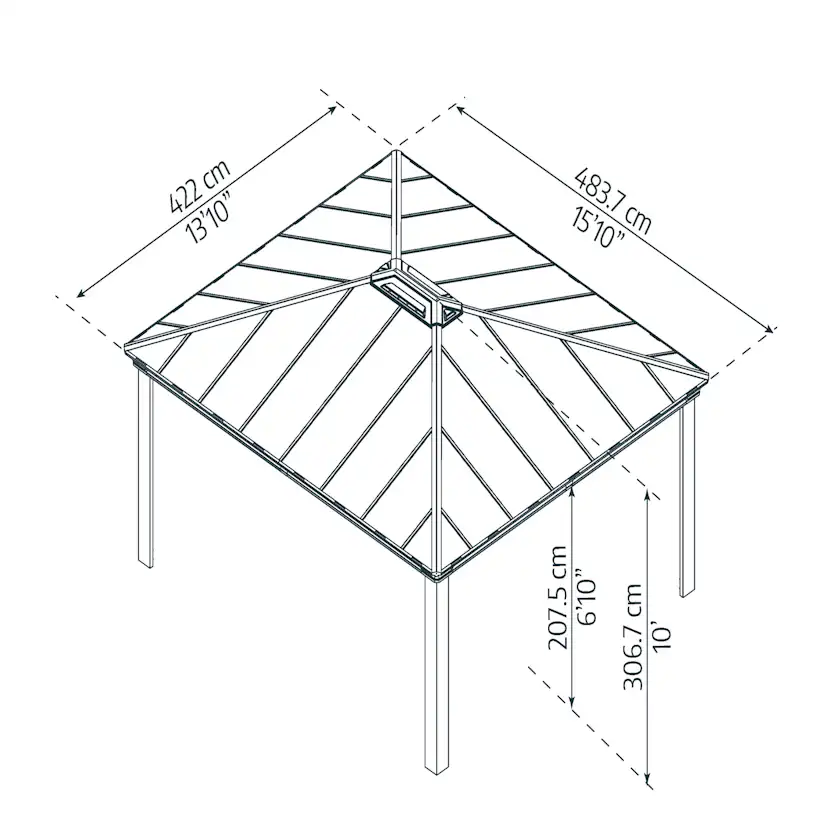 Paviljong Canopia By Palram Dallas 4,2 x 4,8m Antracitgrå