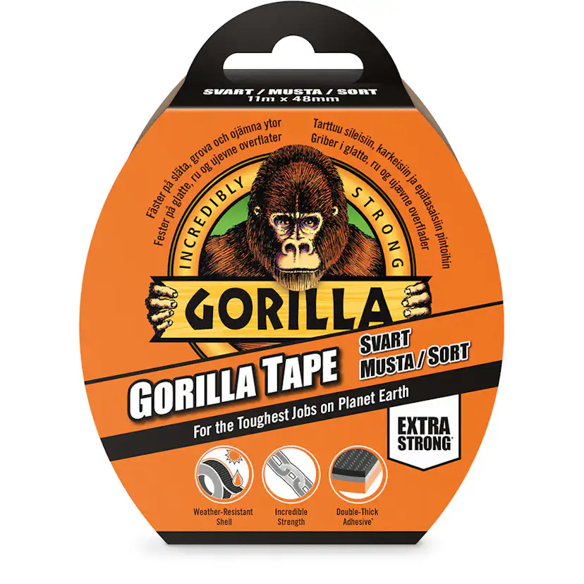 Tejp Gorilla Tape Svart 11mx48mm