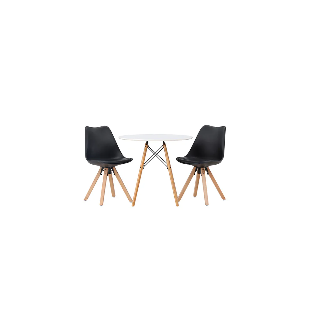 Matgrupp Venture Home Danburi Ø60 cm med 2 st Zeno stolar