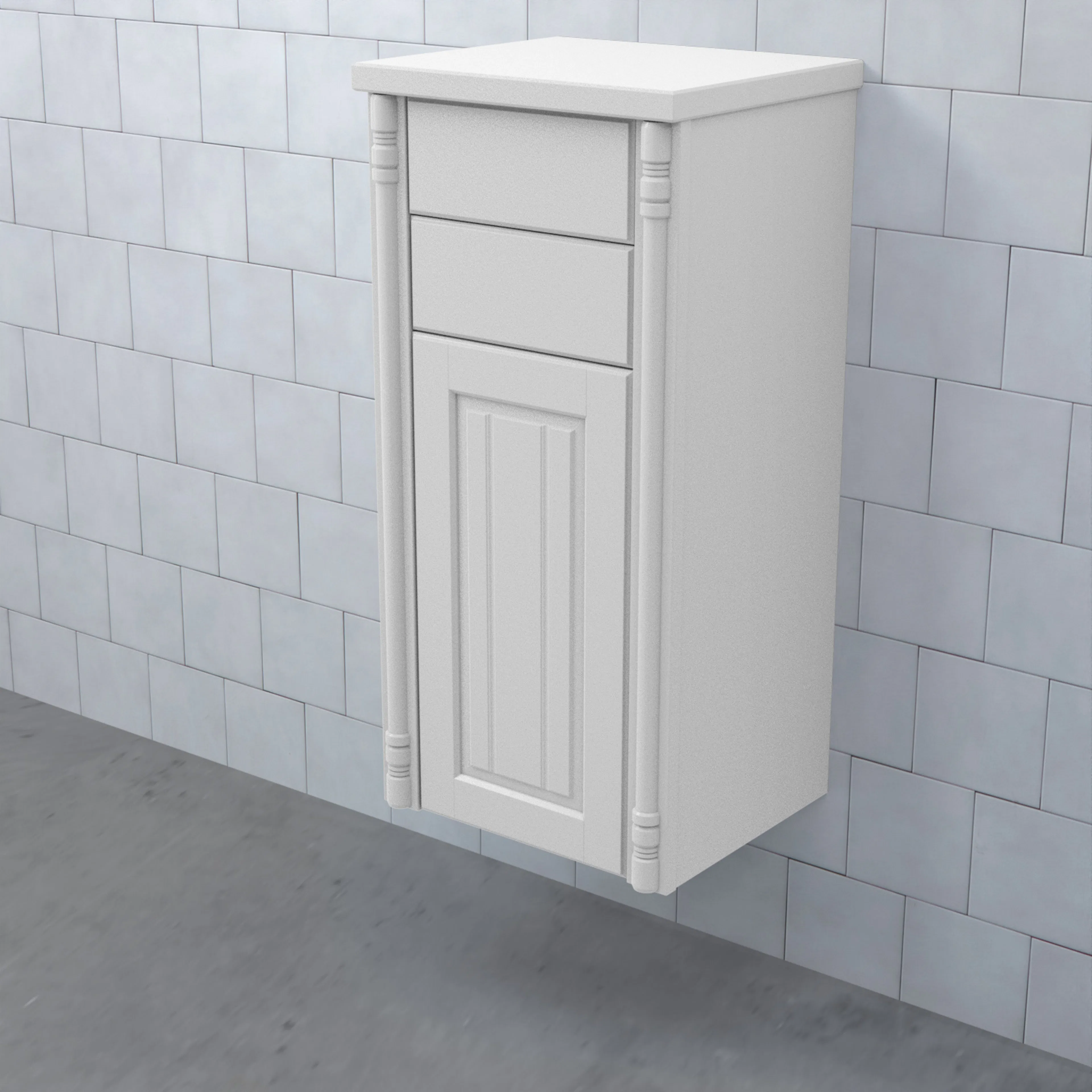 Halvhögt Skåp Björbo Badrum Valhall med Lucka och 2 Lådor