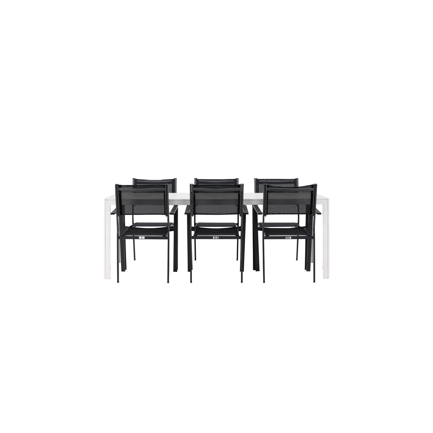 Break Dining Table  - White / White Aintwood +Copacabana Sta Trädgårdsgrupp Venture Home Break med 6 Copacabana Stolar