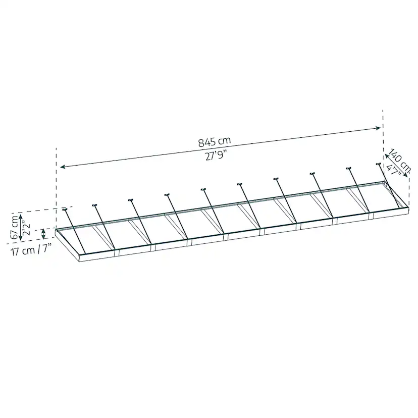 Entrétak Canopia by Palram Sophia XL Grå Klar 1,4 X 9 m