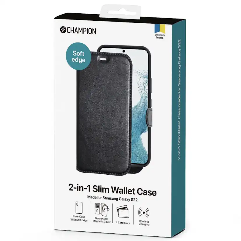Mobilskal Champion 2-in-1 Slim Wallet Galaxy S22