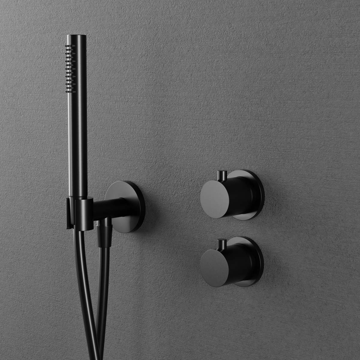 Takduschset Scandtap Steel Harmonized 2Z för Inbyggnad Shadow Shadow/Svart