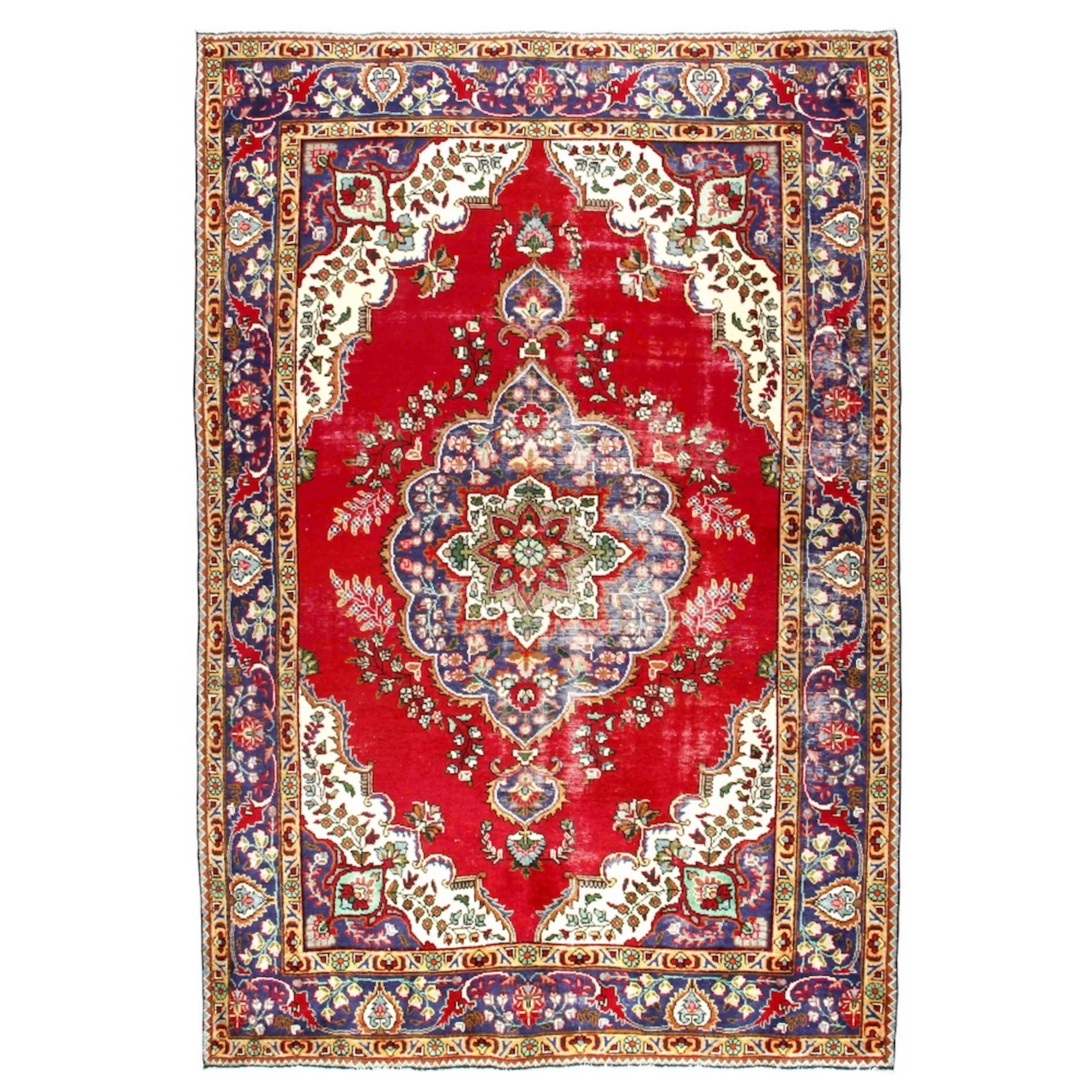Persisk Matta Arkiio Tabriz Vintage Original 193x294