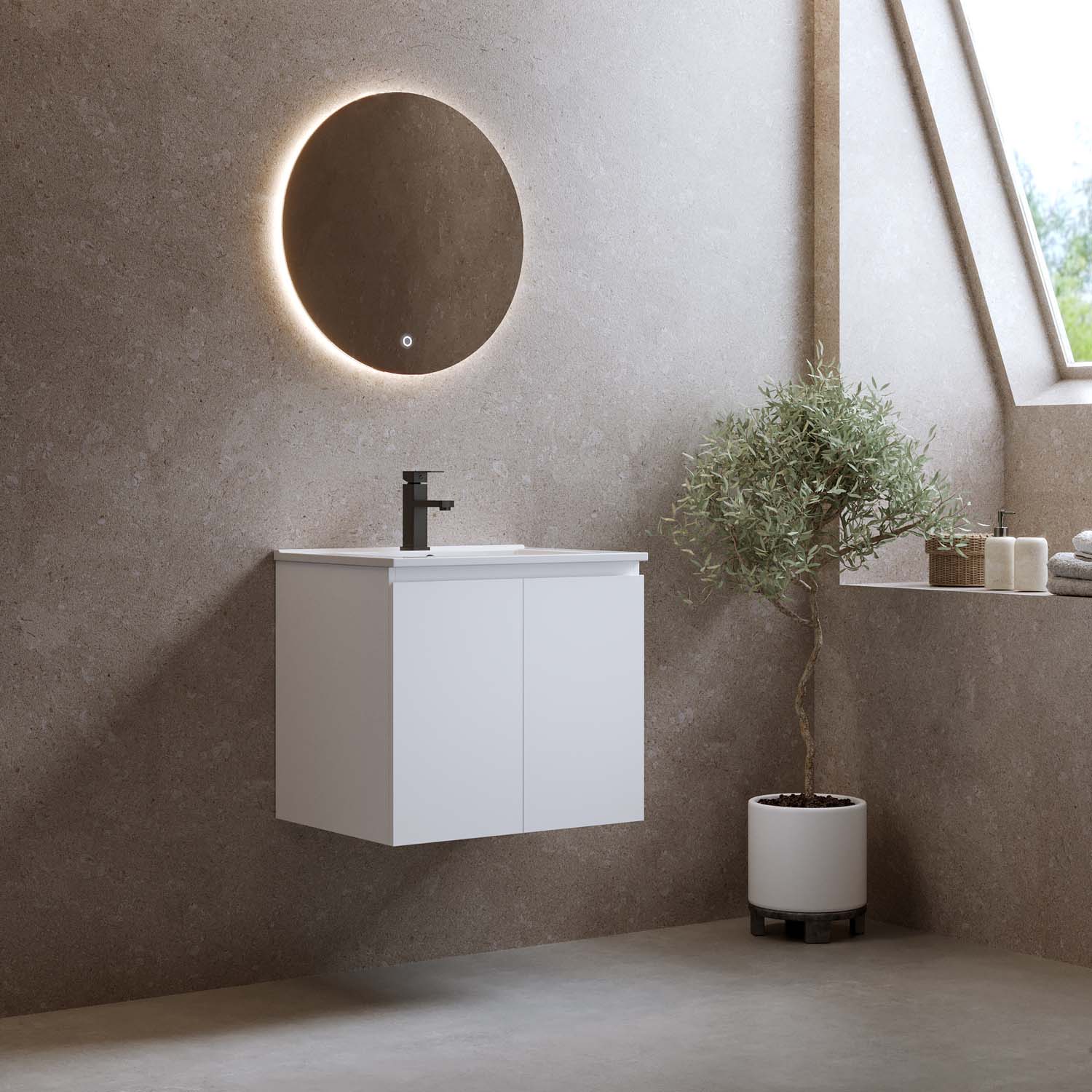 Tvättställsskåp Bathlife Smila med Tvättställ