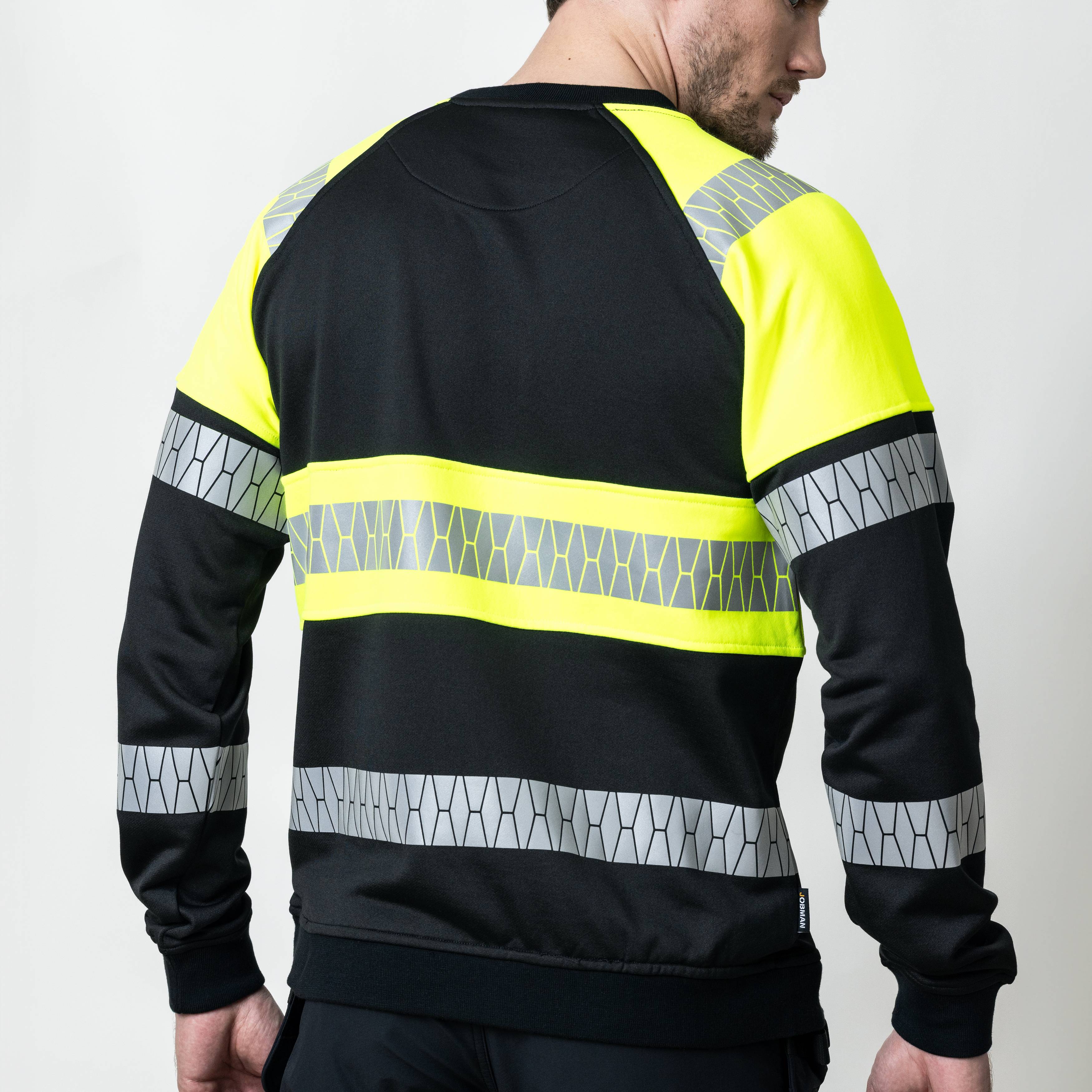 Sweatshirt Jobman Varsel Svart/Gul V