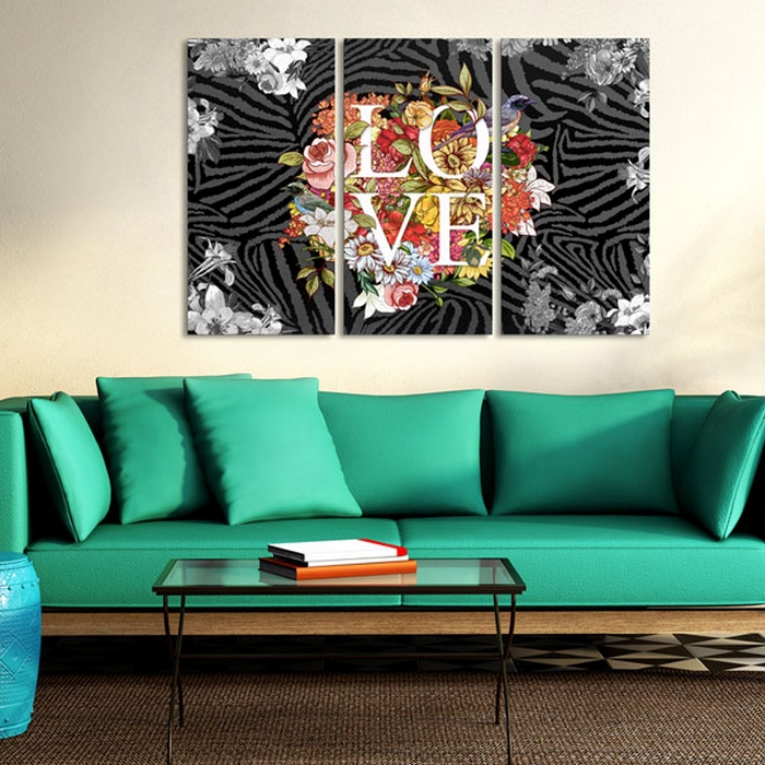 Tavla - Flowers from the heart 90x60 90x60 cm