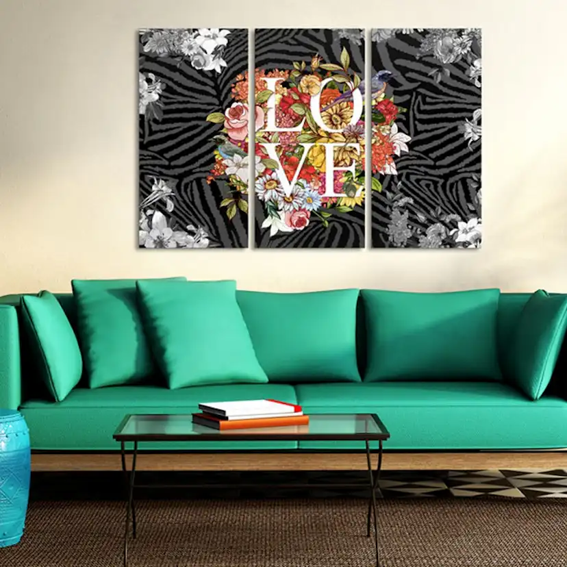 Tavla - Flowers from the heart 90x60 90x60 cm