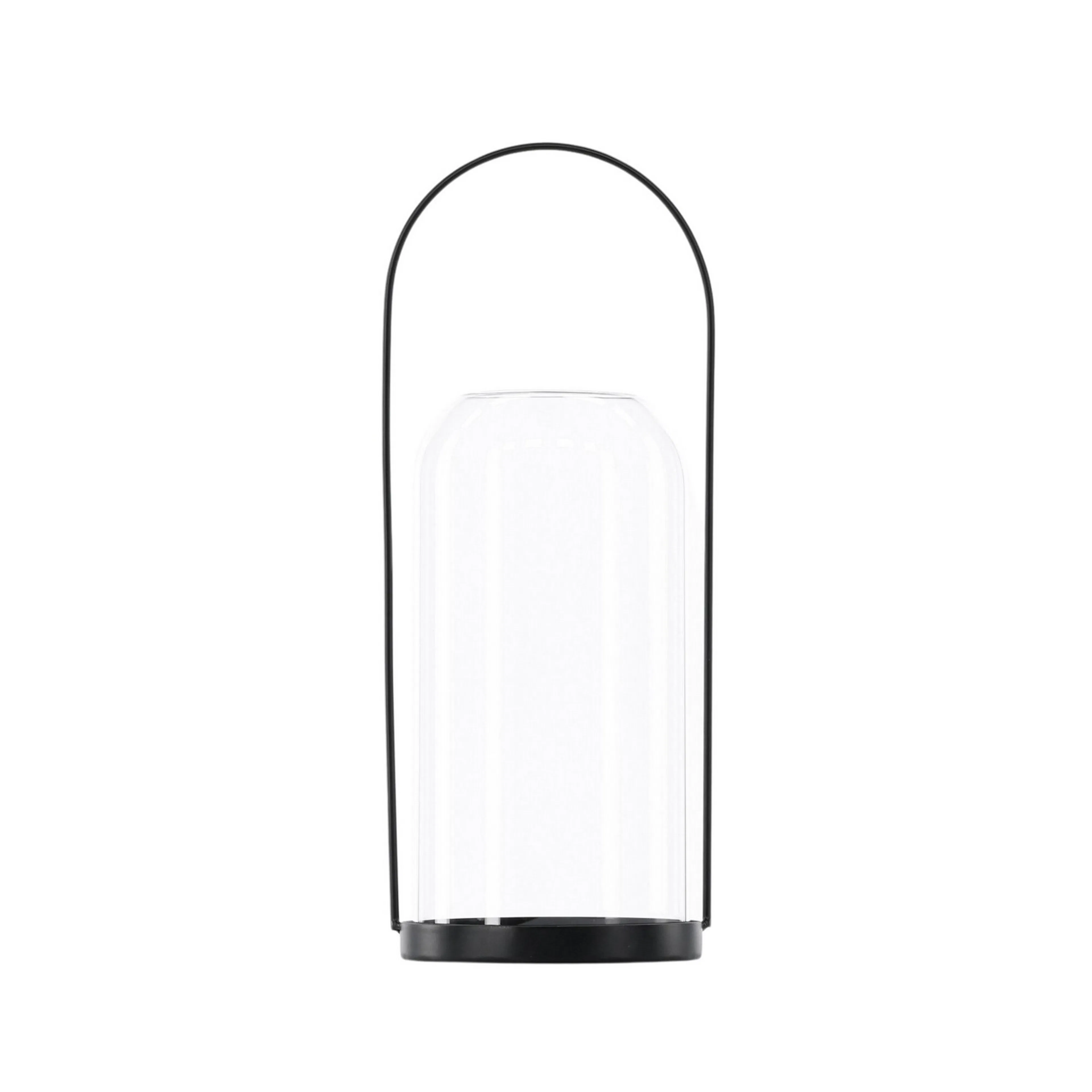 Flora Lantern -  Black/Clear Glass -  H35*13cm Diamater: 130 mm