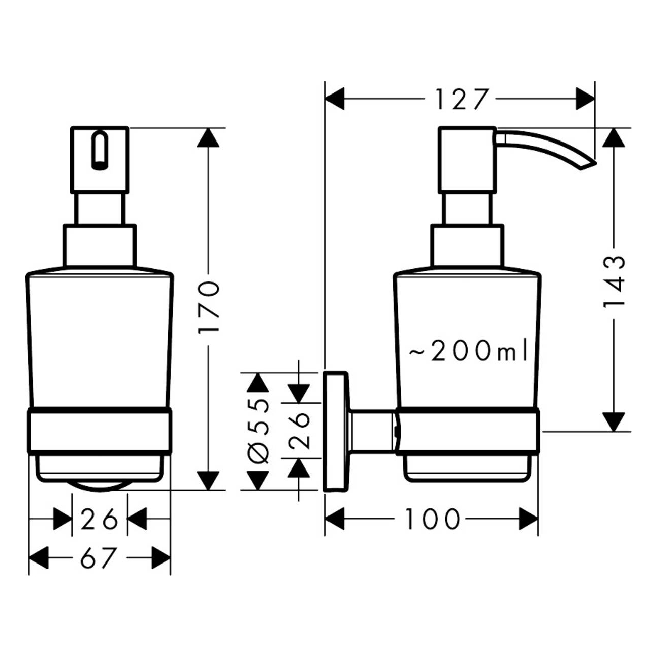 Tvålpump Hansgrohe Logis Krom 67