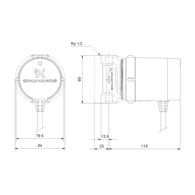 Tappvarmvattenpump Grundfos Comfort UP15-14B PM