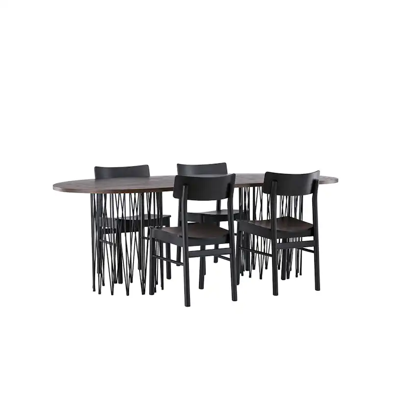 Matgrupp Venture Home Stone oval med 4st Montros Matstolar