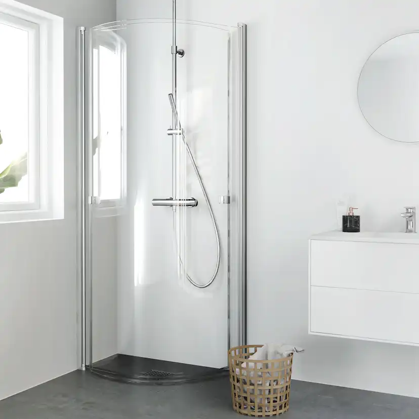 Duschhörna Hafa Igloo Pro U 80x95 Klarglas