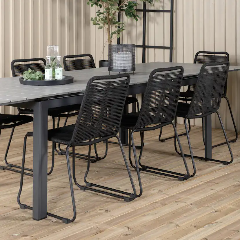 Matgrupp Venture Home Lova 224 med 8 Leon Stapelbara Matstolar