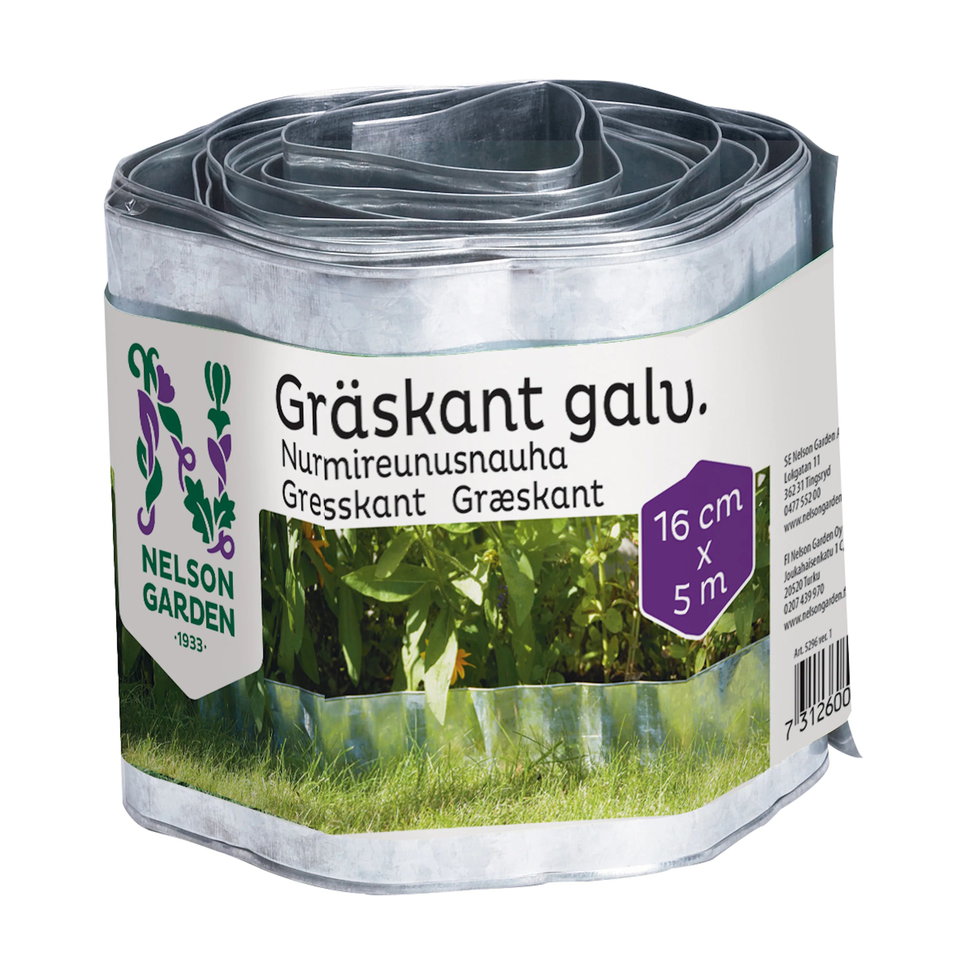 Gräskant Nelson Garden Galvaniserad 16 cm x 5 m