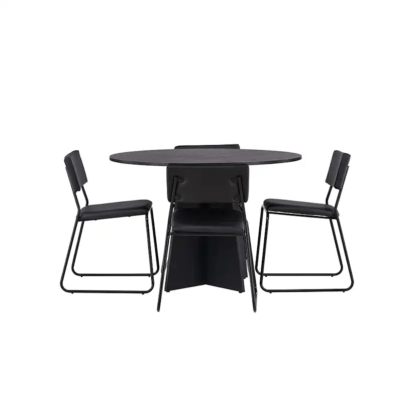 Matgrupp Venture Home Bootcut Ø110 cm med 4 Kenth Stolar
