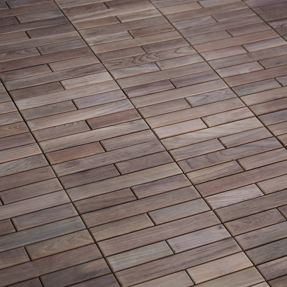 Trall Teak Deltaplattan Strand Stainless 30x30 Typ K Vänster