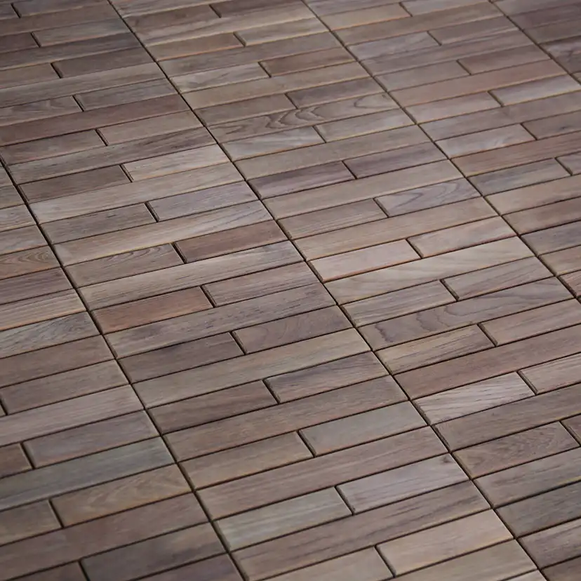 Trall Teak Deltaplattan Strand Stainless 30x30 Typ K Vänster