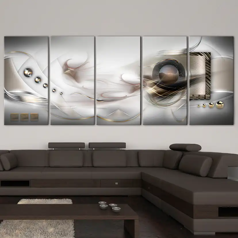 Tavla - Pearly Mist (5 Parts) Narrow 225x90 225x90 cm