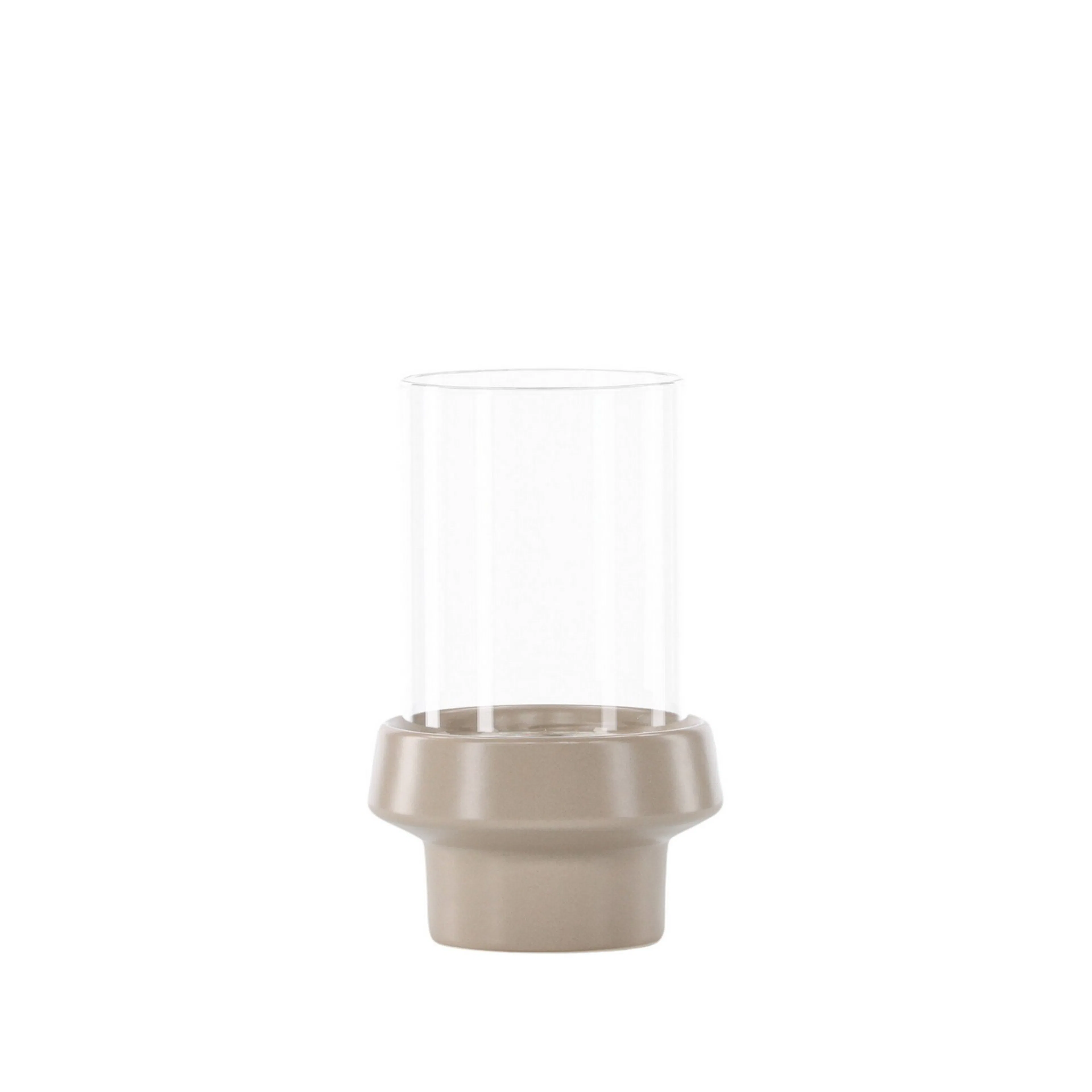 Davida Lantern - Beige/Clear Glass - 13*H20cm Beige, Diamater: 130 mm