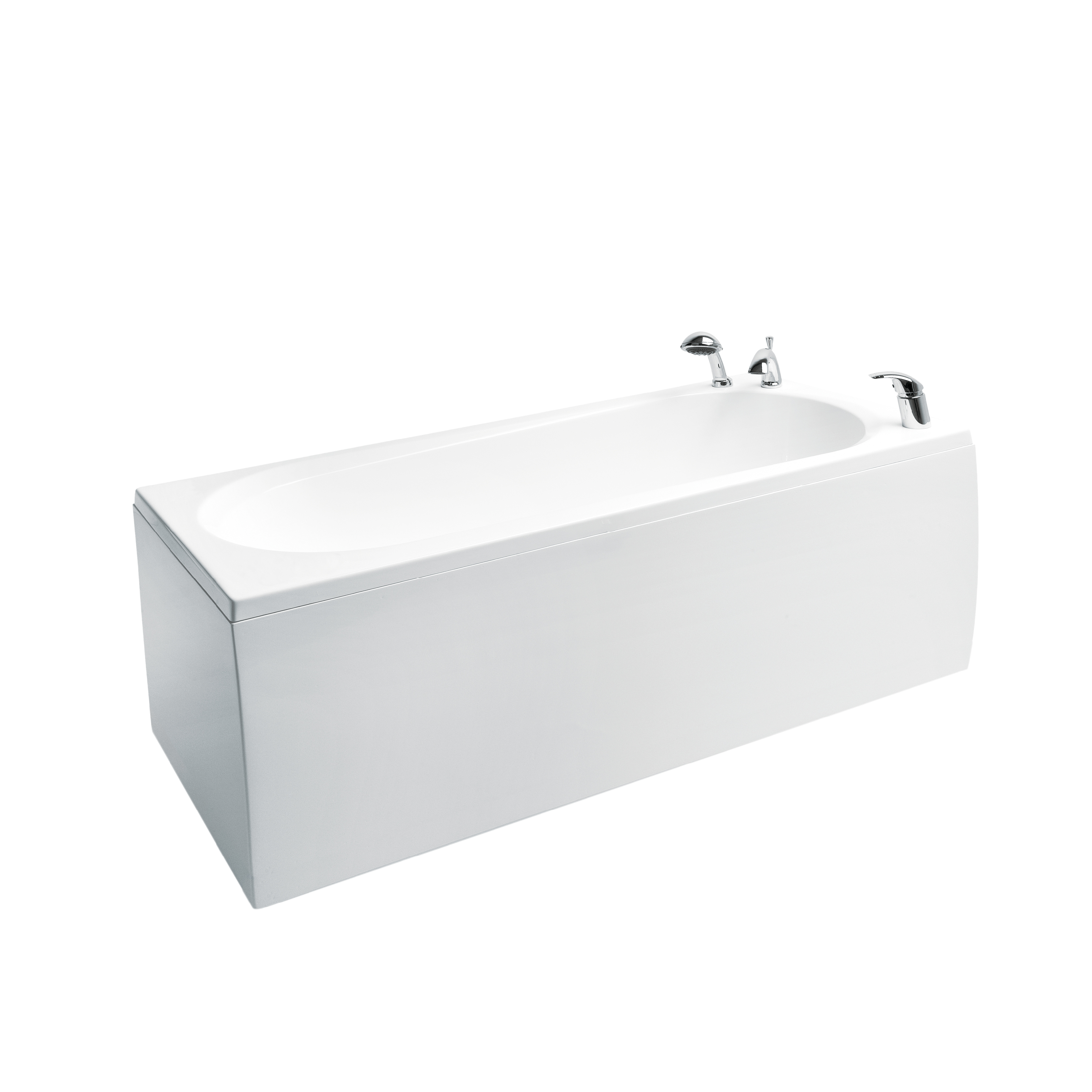 Badkar Falsterbo 150 cm Bättre U1 150 cm Bättre U1: Med Frontpanel, Sidopanel till vänster, Sargblandare till höger