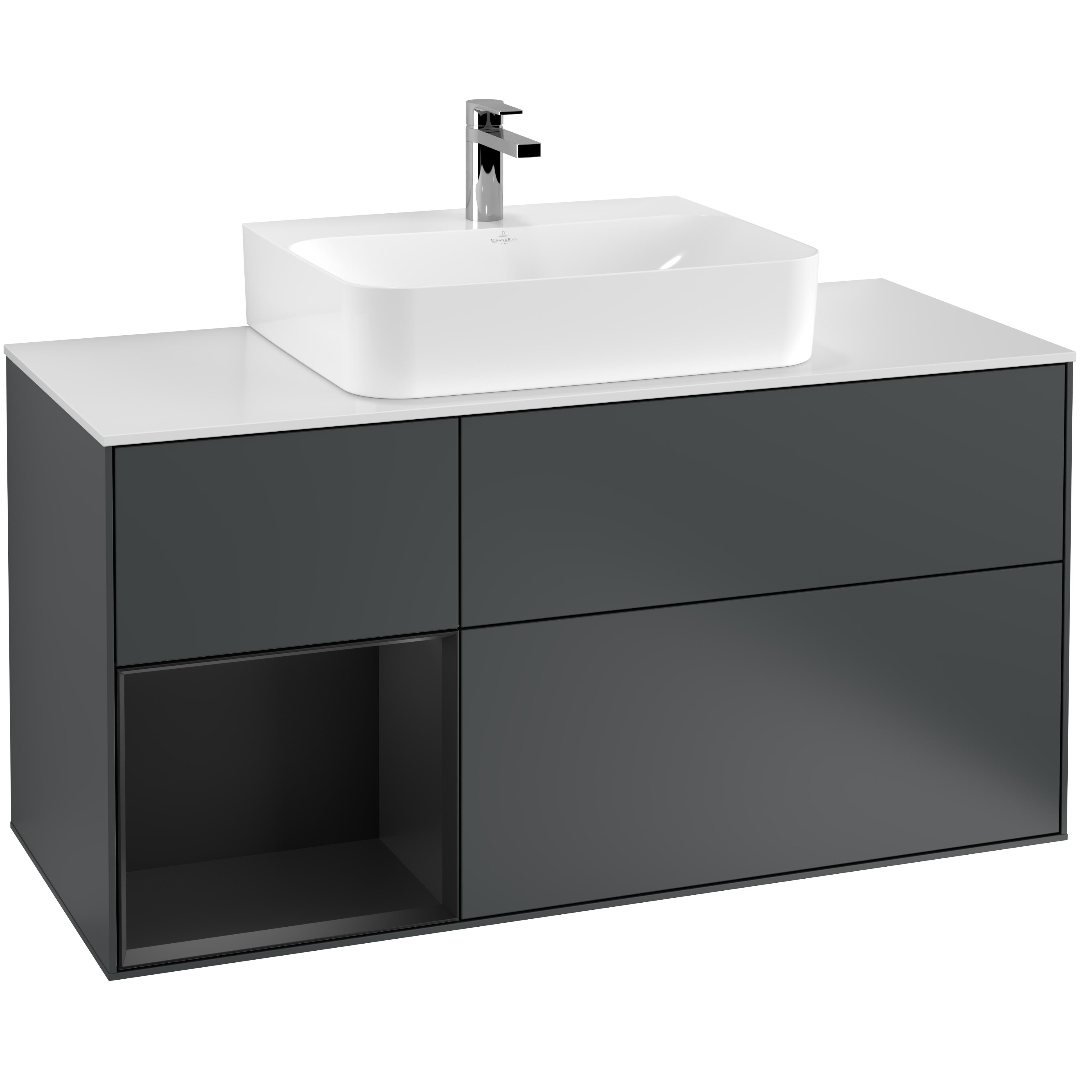 Tvättställsskåp Villeroy & Boch Finion med 3 Lådor Hylla och Bänkskiva för Centrerat Tvättställ