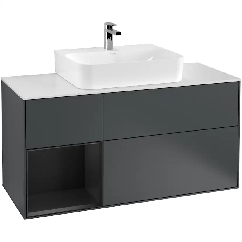 Tvättställsskåp Villeroy & Boch Finion med 3 Lådor Hylla och Bänkskiva för Centrerat Tvättställ