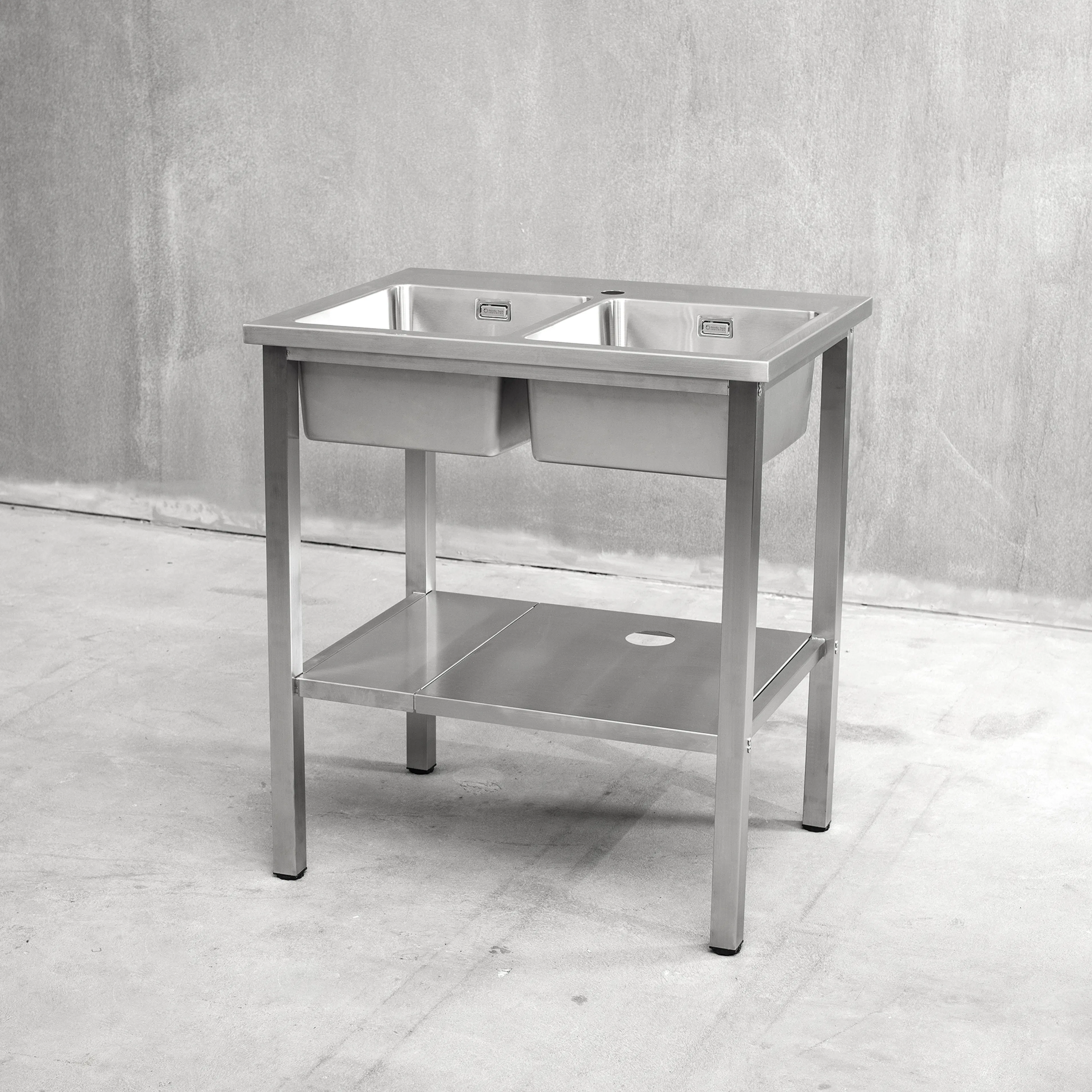 Bänkstativ Vilan Stainless Variant Stativ och Underhylla med hål