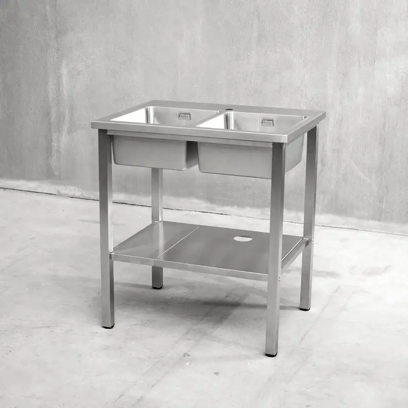 Bänkstativ Vilan Stainless Variant Stativ och Underhylla med hål