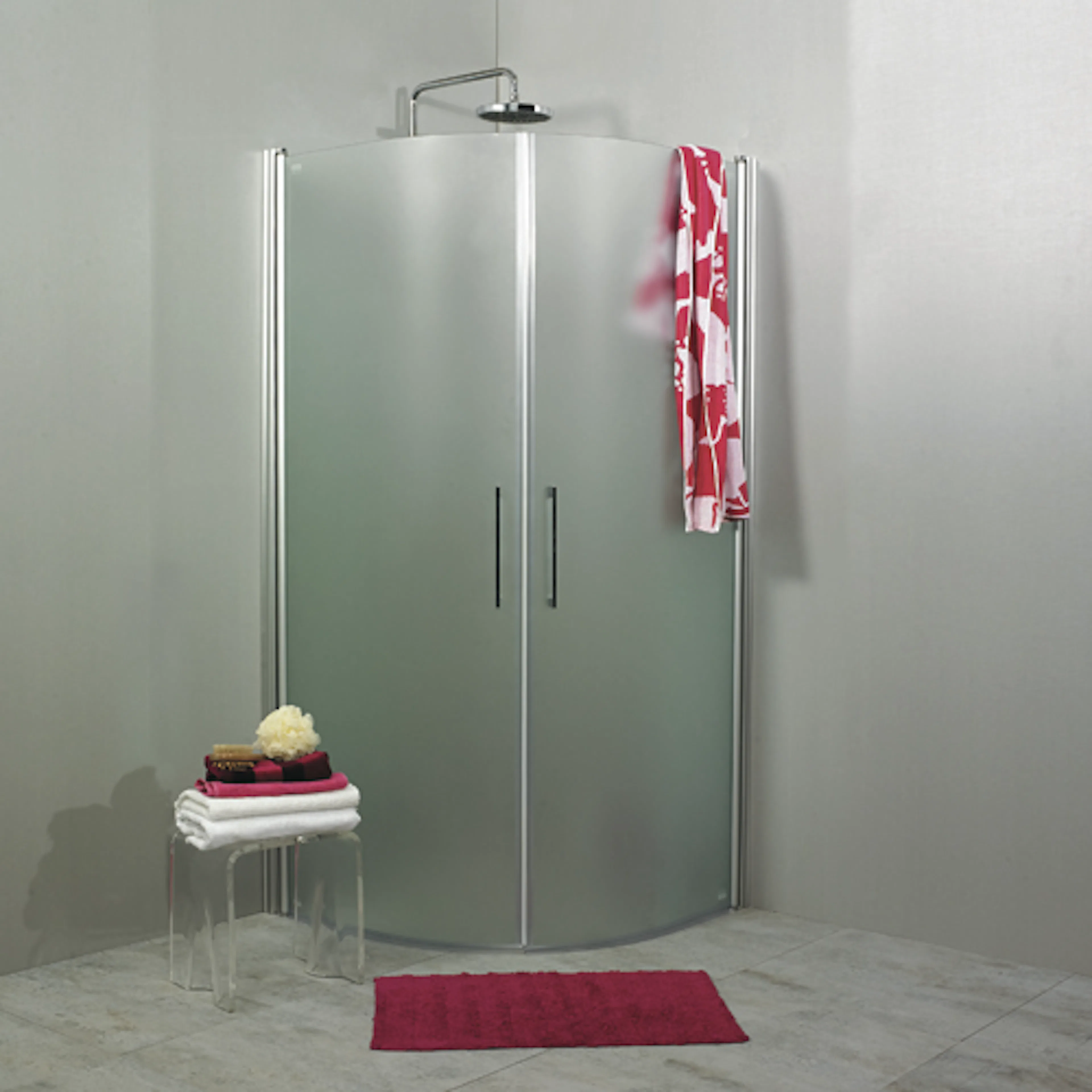 Duschhörn Noro Fix Trend R Silver Matt Frostat Glas