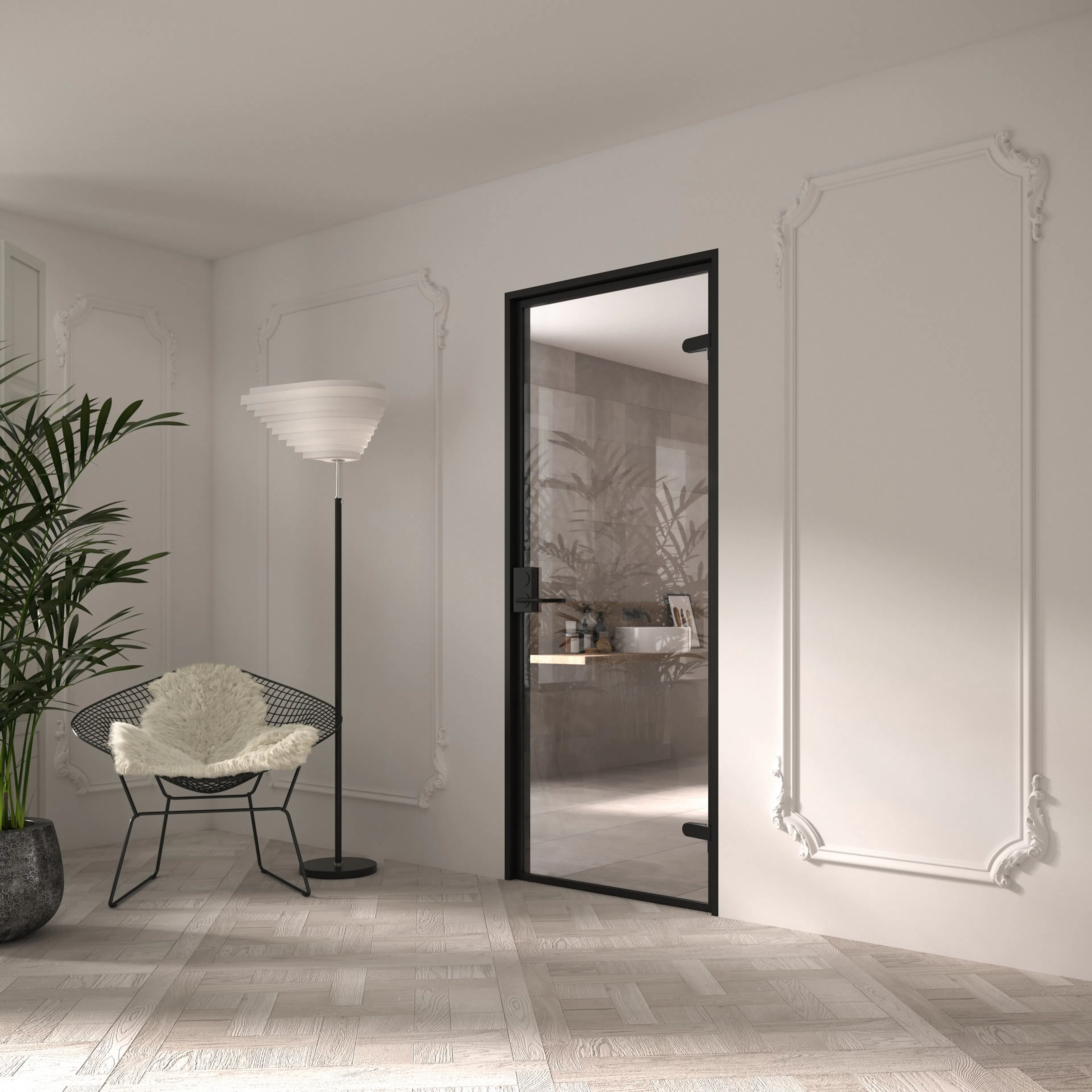 Celine M02 New York, Innerdörr i glas HxB: 2000x700 mm, Klarglas