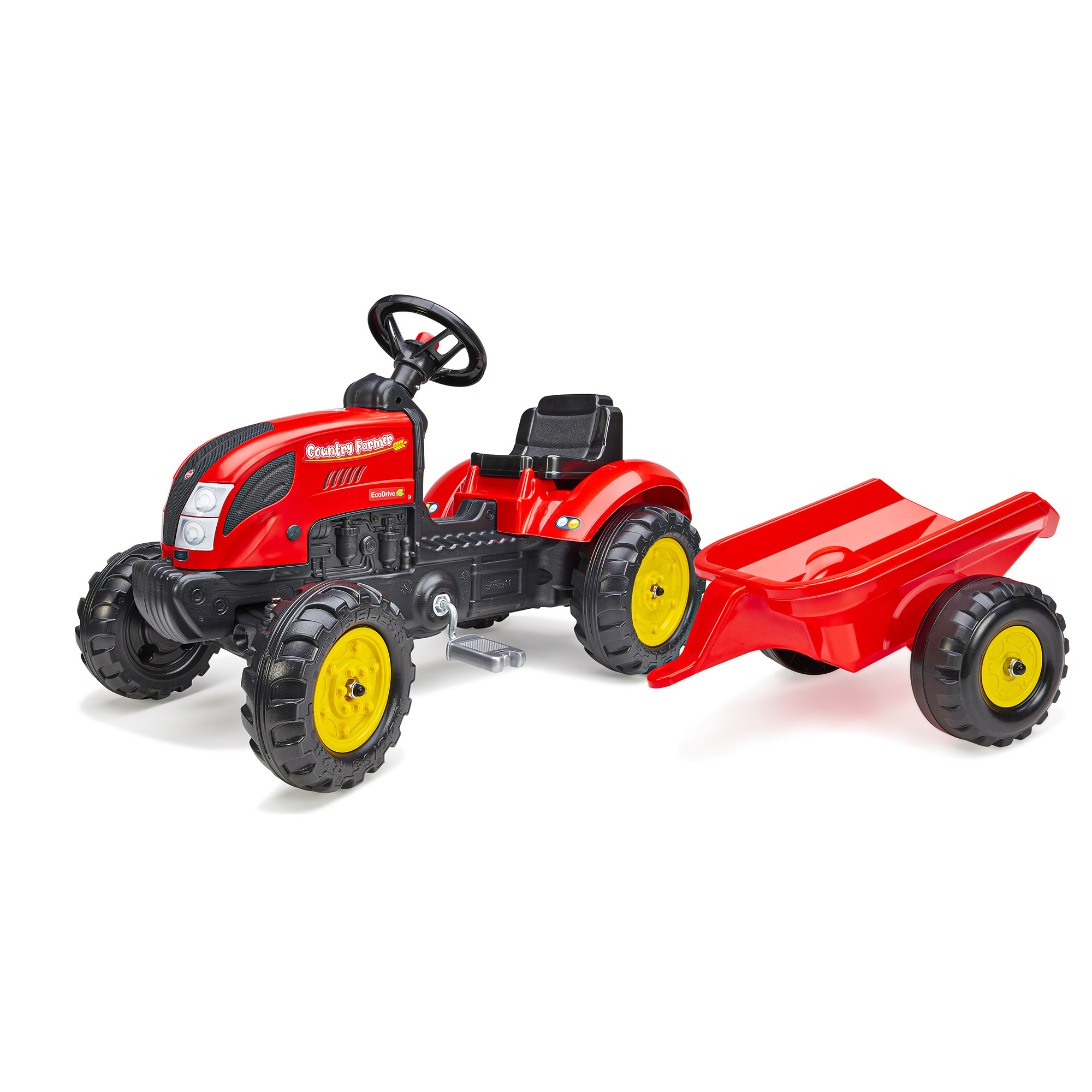 Utomhusleksak Falk Farmer Country Röd Tramptraktor med Släp