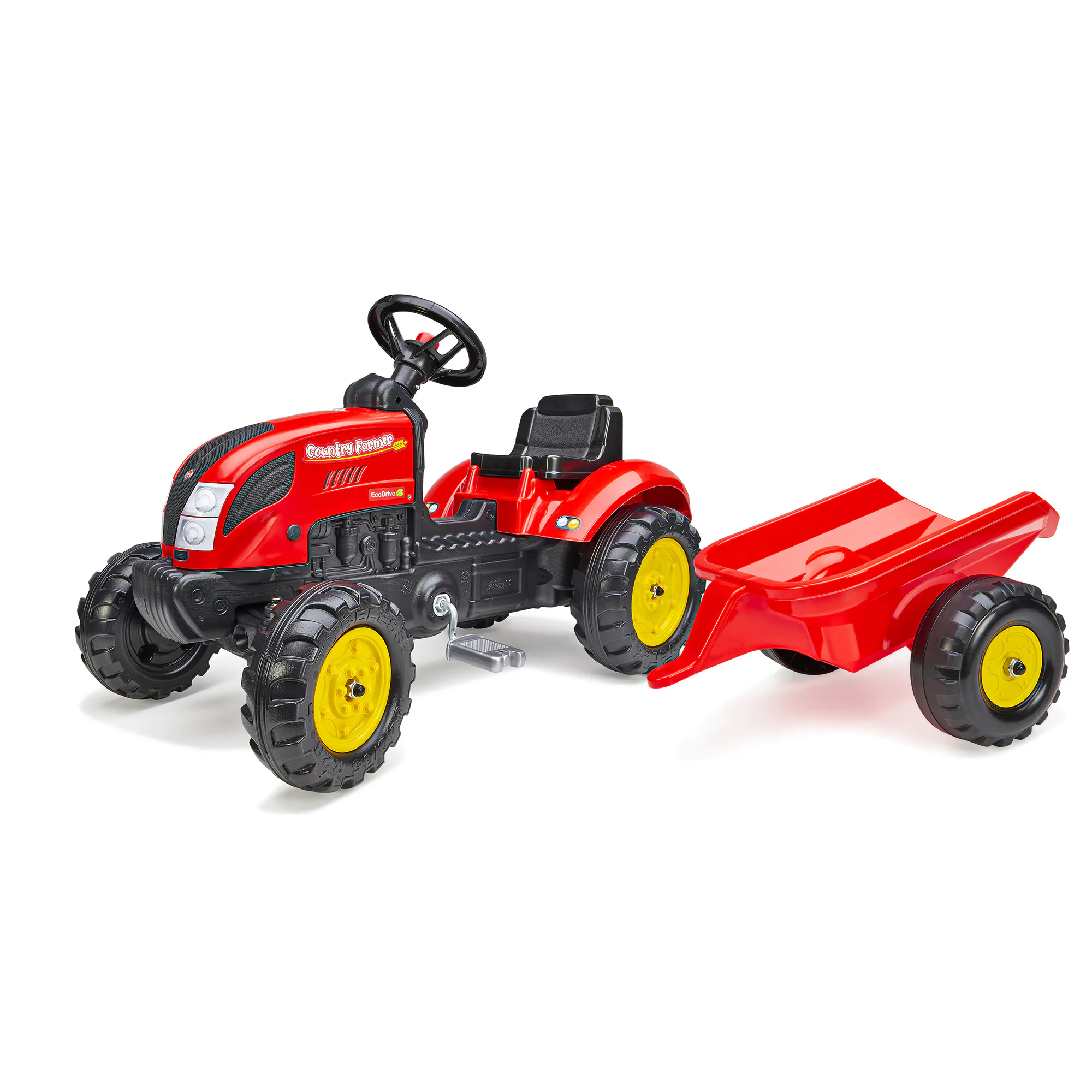 Utomhusleksak Falk Farmer Country Röd Tramptraktor med Släp