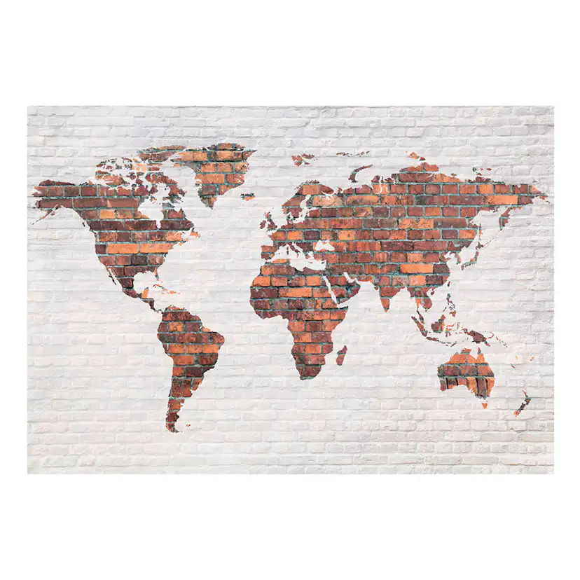 Fototapet Arkiio World Map: Brick Wall