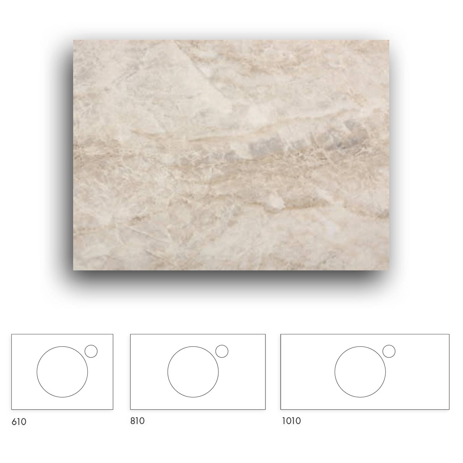 Bänkskiva Macro Design Crown+ Dekton  610 till Tvättställsskåp Crown
