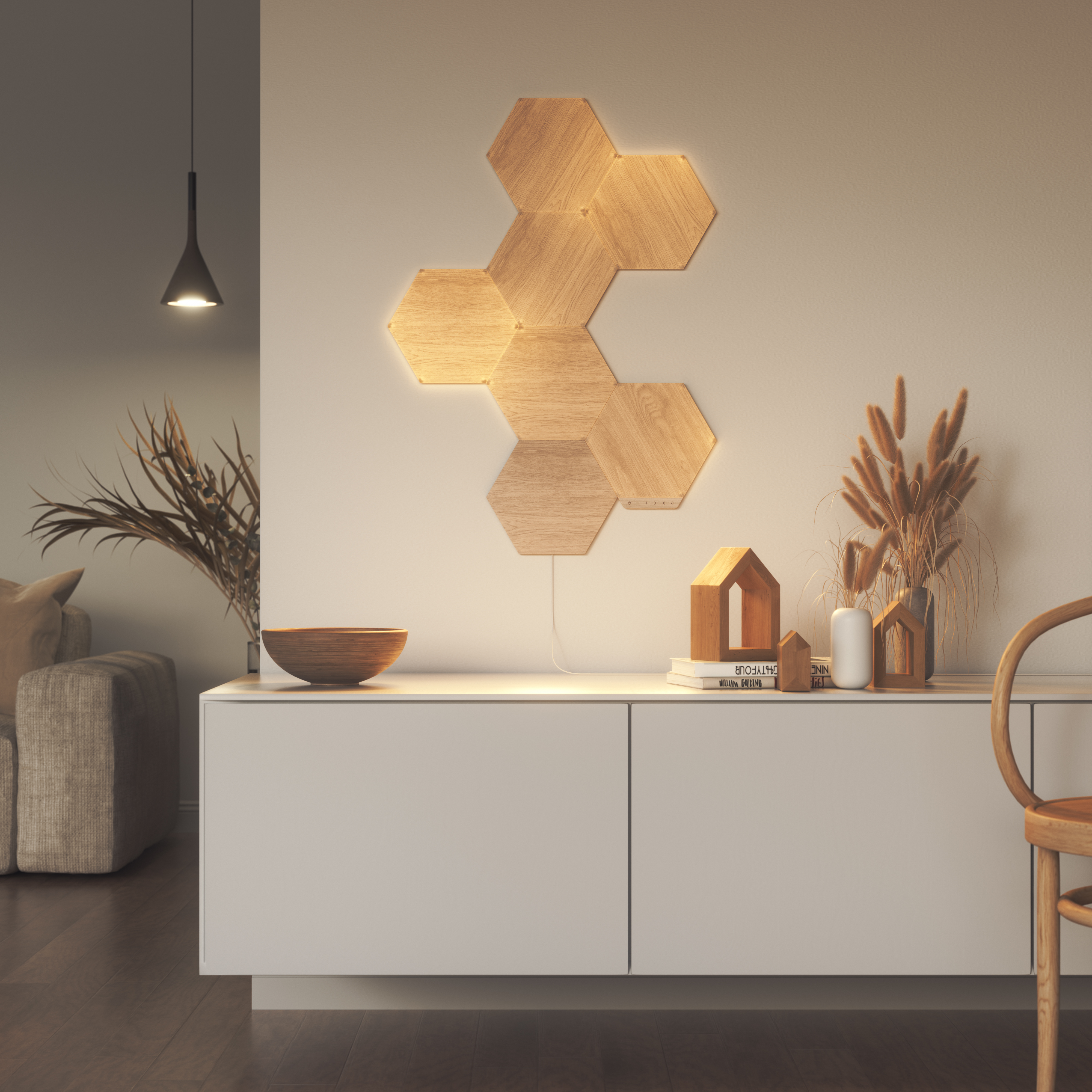 Belysningssystem Nanoleaf Elements Hexagons Startkit 7-pack