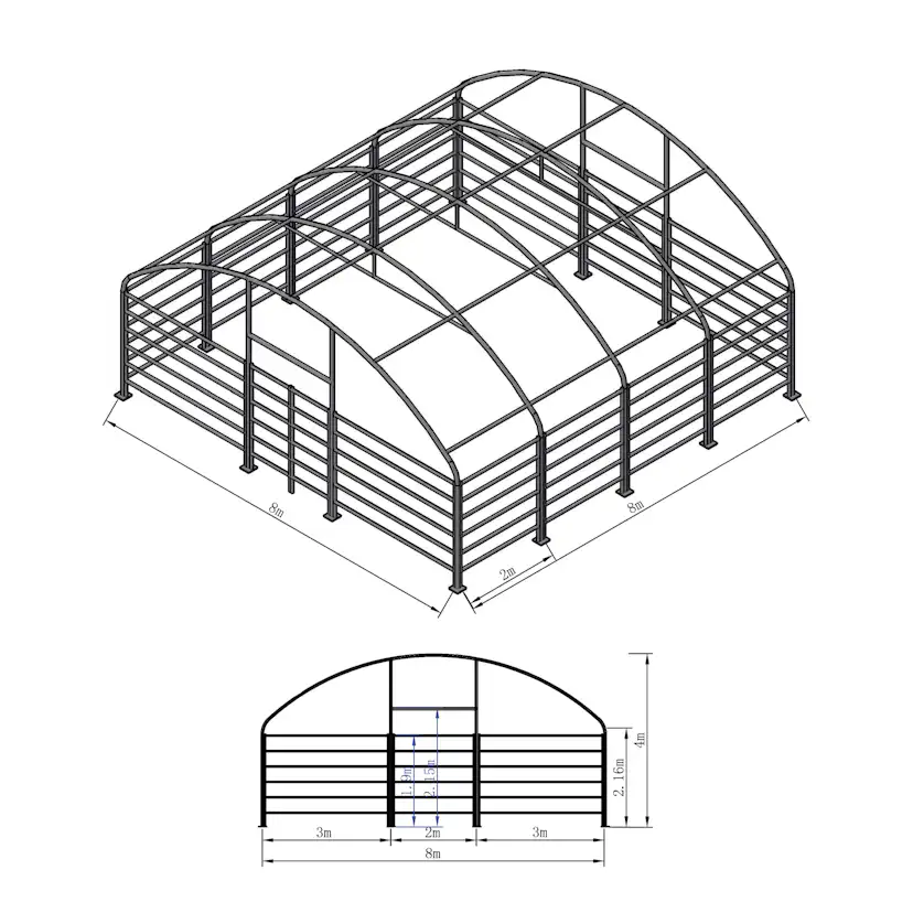 Garagetält Ranch G900 8x8x4 m Farmer