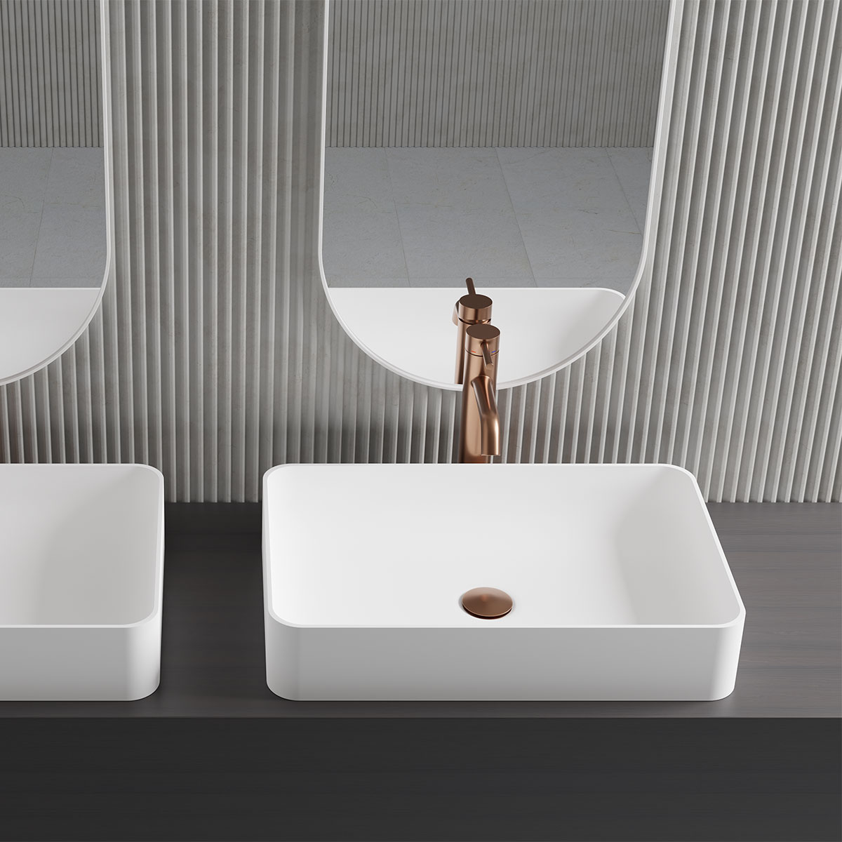 Tvättställsblandare Scandtap Steel Wave High