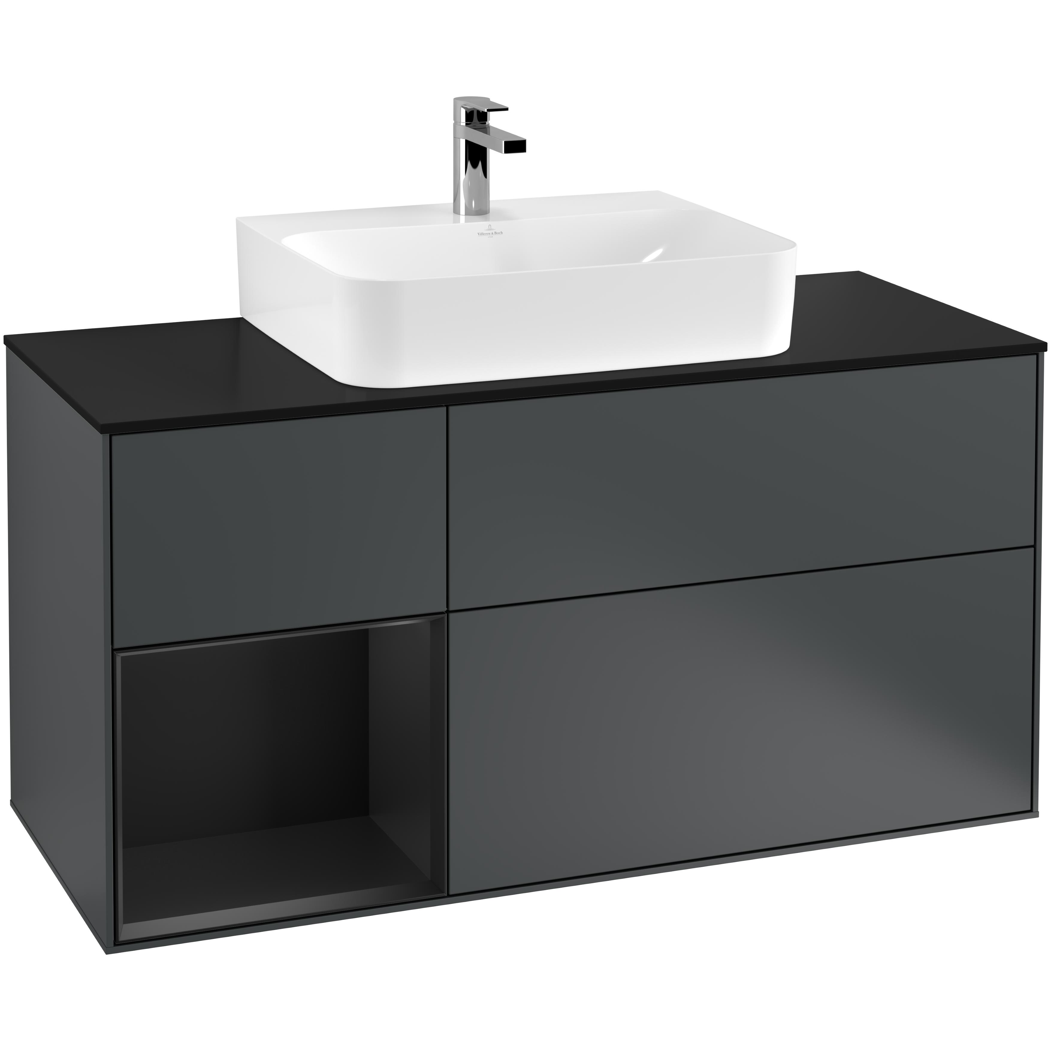 Tvättställsskåp Villeroy & Boch Finion med 3 Lådor Hylla och Bänkskiva för Centrerat Tvättställ