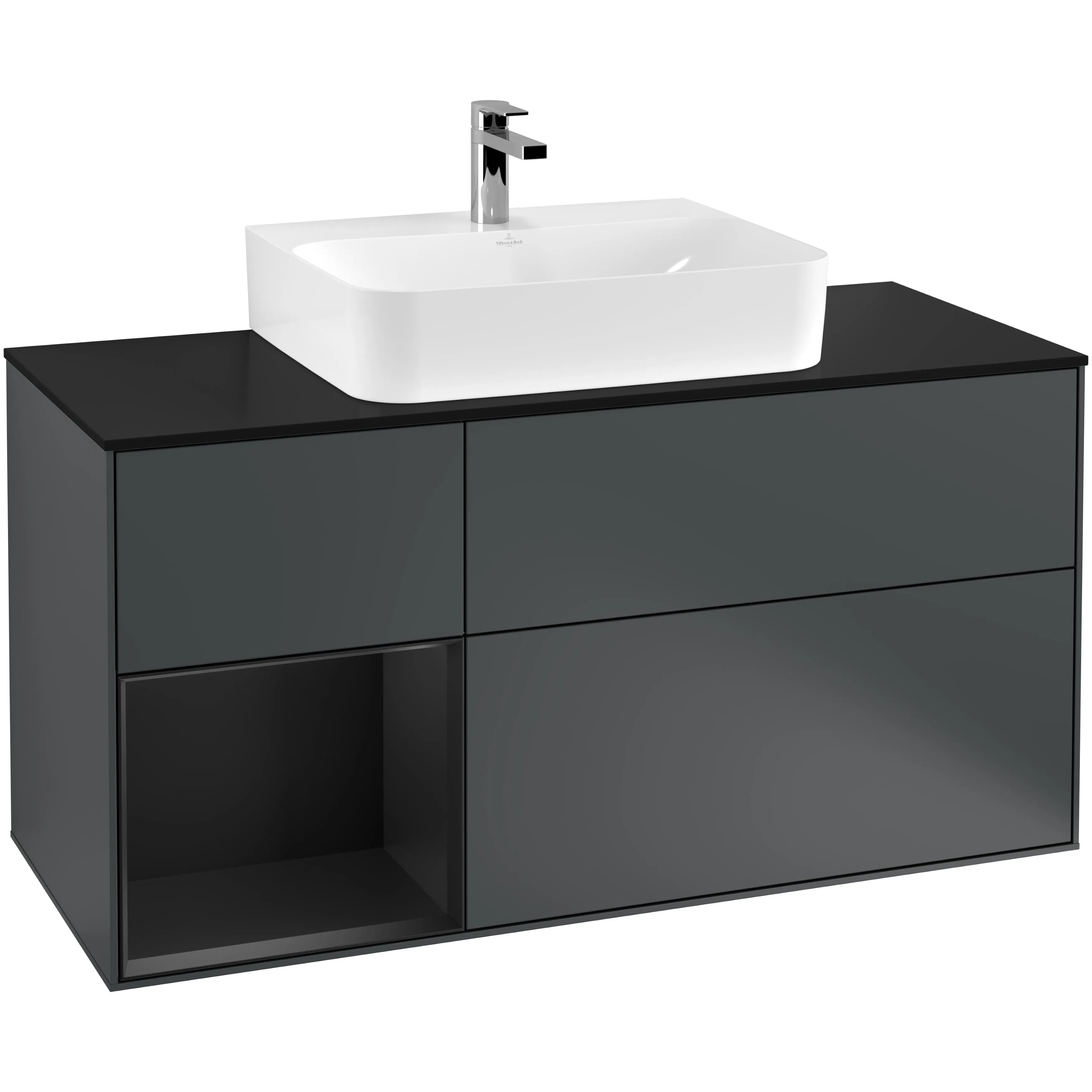 Tvättställsskåp Villeroy & Boch Finion med 3 Lådor Hylla och Bänkskiva för Centrerat Tvättställ