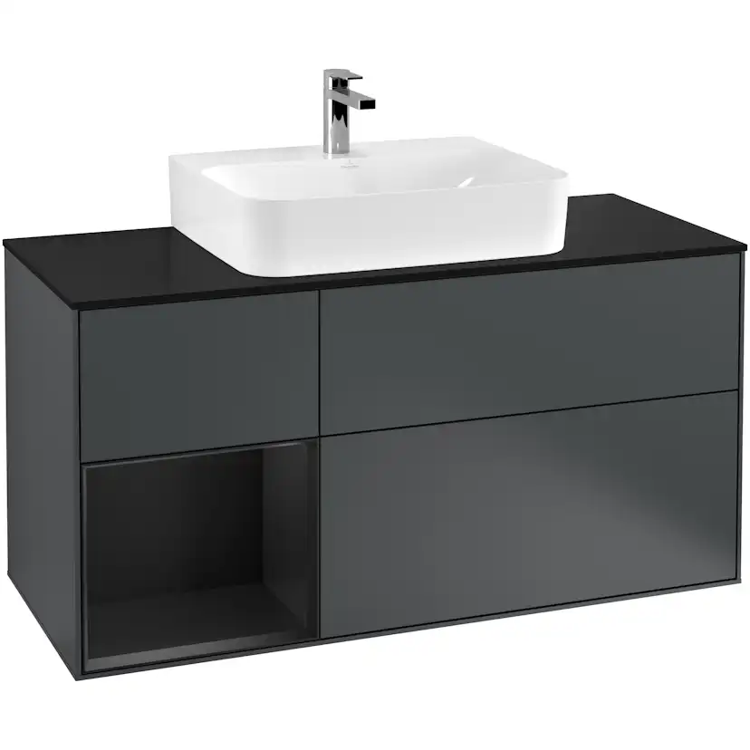 Tvättställsskåp Villeroy & Boch Finion med 3 Lådor Hylla och Bänkskiva för Centrerat Tvättställ