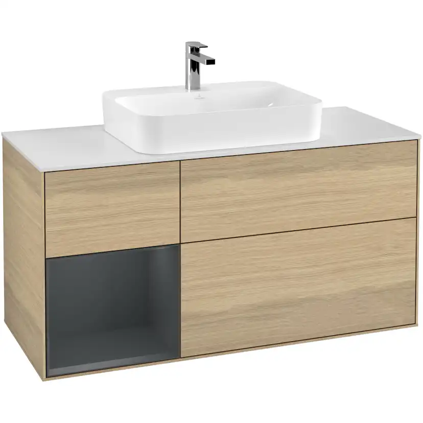 Tvättställsskåp Villeroy & Boch Finion med 3 Lådor Hylla och Bänkskiva för Ytmonterat Tvättställ