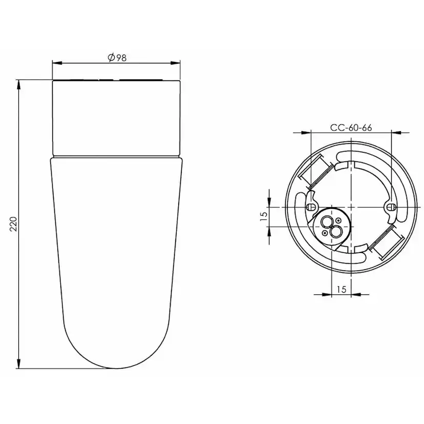 Vägg-/Taklampa Ifö Electric Stallglas Klar IP54 Rak E27