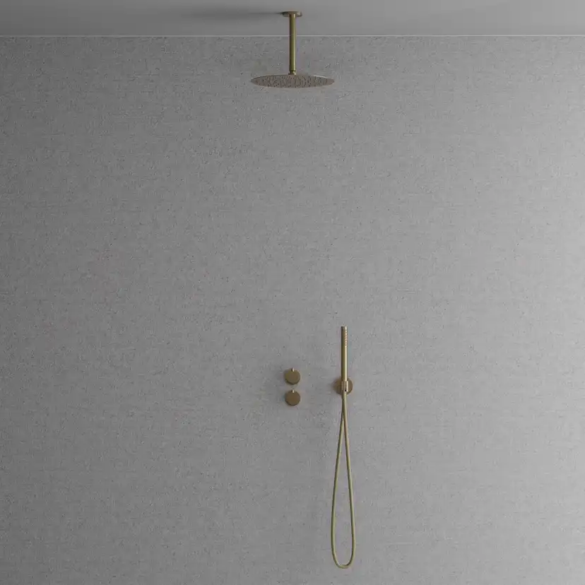 Inbyggnadspaket Steel Harmonized 2z Champagne Takduschset Scandtap Steel Harmonized 2Z för Inbyggnad