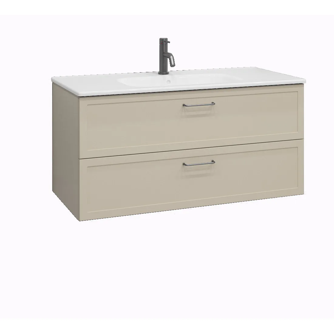 Badrumskommod Aroma Ostronbeige dubbellåda 100 cm Färg: Ostronbeige
