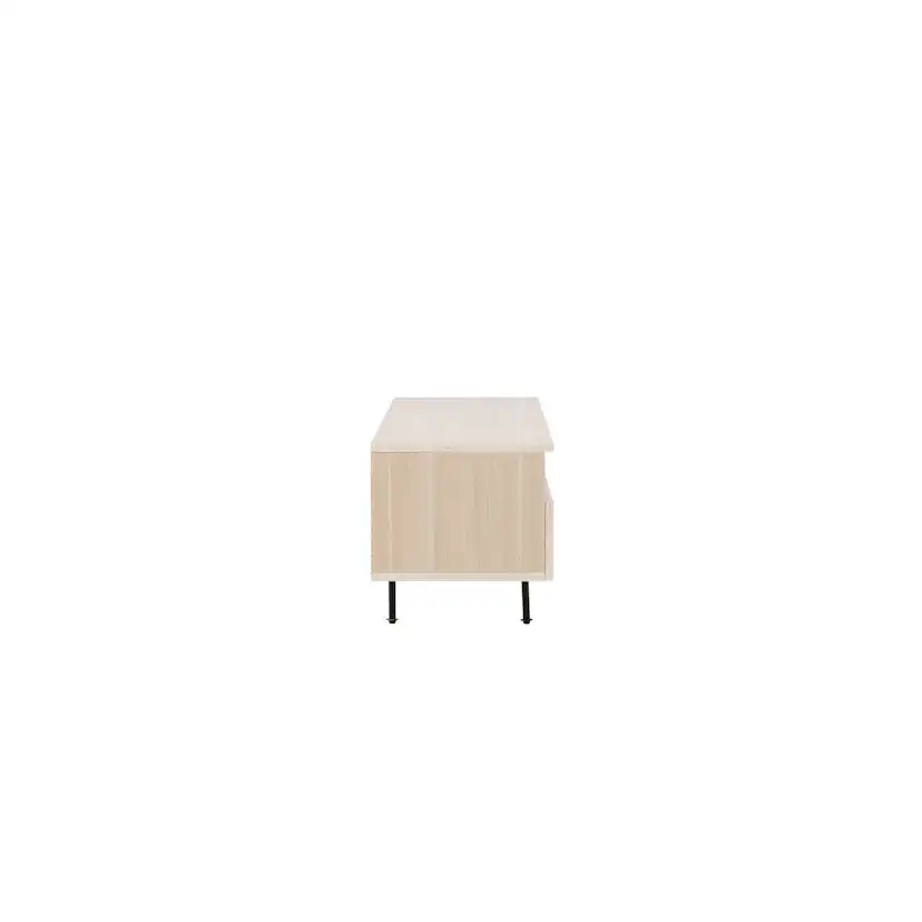 Navarra TV Bench - Matte black / Whitewash Vitpigmenterad Ek